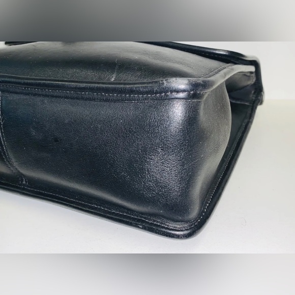 Vintage 90’s COACH Willis Black Leather Crossbody Satchel Bag 9927 USA - Picture 9 of 12